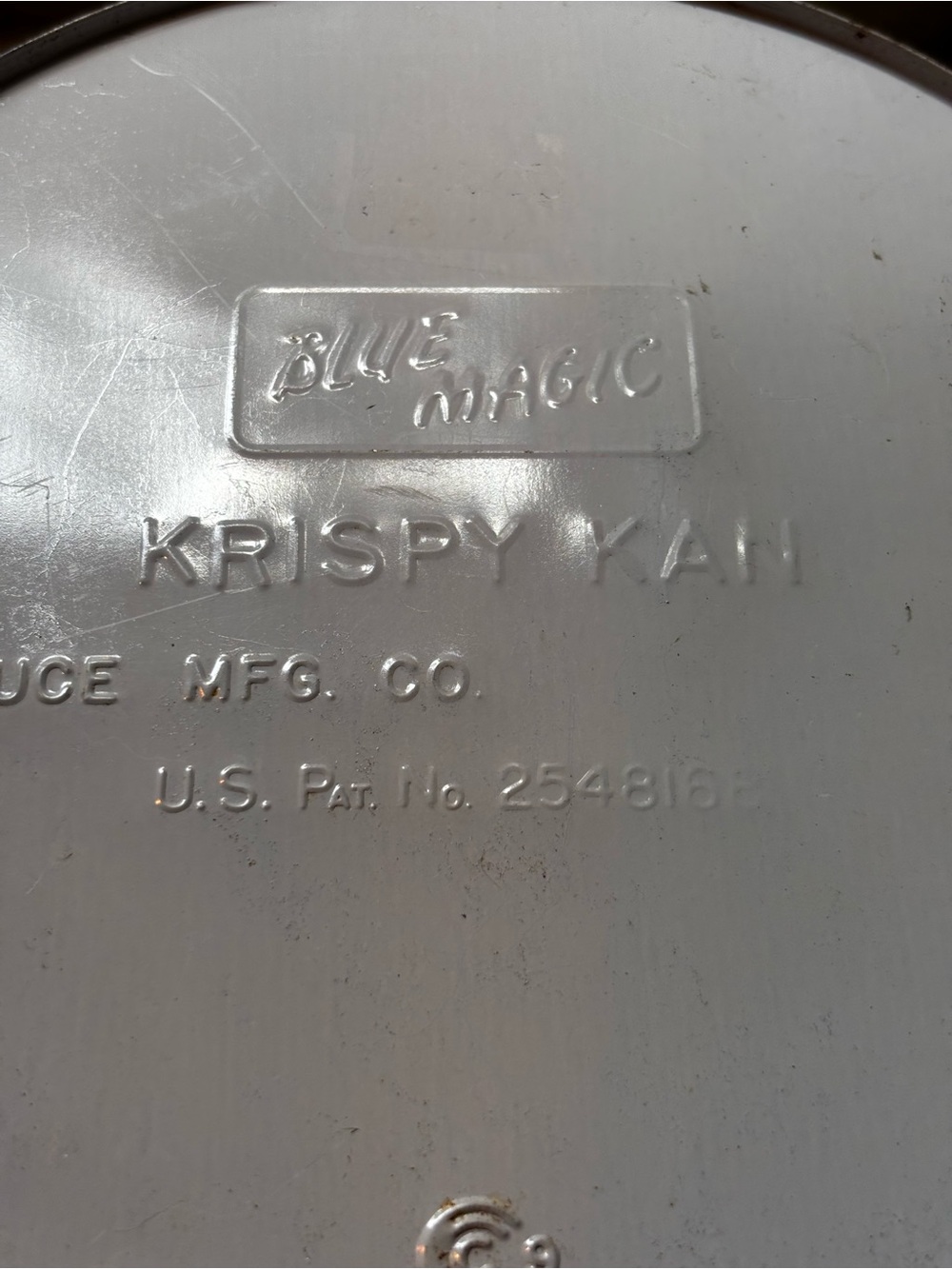 Vintage Blue Magic Krispy Can Yellow Metal Canister - Cracker and Popcorn Flower - Picture 6 of 6